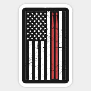 American Flag & Drumsticks – Design for Drummers Sticker